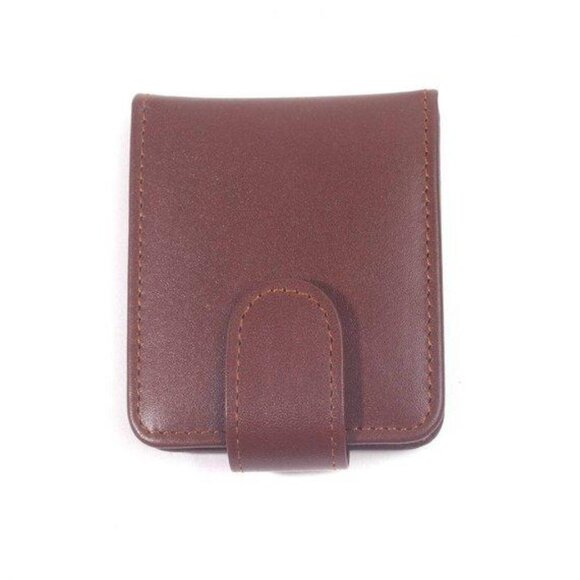 Bella Full Grain Leather Double Lipstick Case Holder with Mirror 4 Color's - Picture 3 of 9